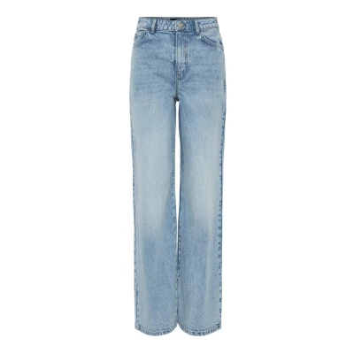 Image of Pieces Pcselma WIDE Flared Jeans, Women&#039;s, Size: 25x30, Light blue denim