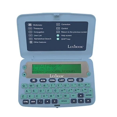 Image of LEXIBOOK D650EN The English Dictionary, Definitions, Thesaurus, Grammar, Phonetic Spellchecker, with Battery, Blue/Grey