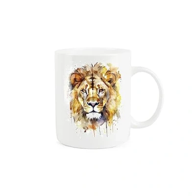 Image of Purely Home Lion Mug Wild Animals Nature Gift/Present Tea Coffee White Bone China