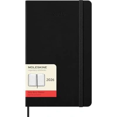 Image of Moleskine Daily Planner, Agenda 2026 12 Months, With Hard Cover and Elastic Closure, Large Format 13x21, Black Color