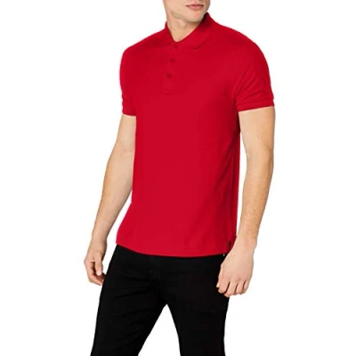 Image of Fruit of the Loom Men&#039;s Premium Short Sleeve Polo Shirt, Red, Medium