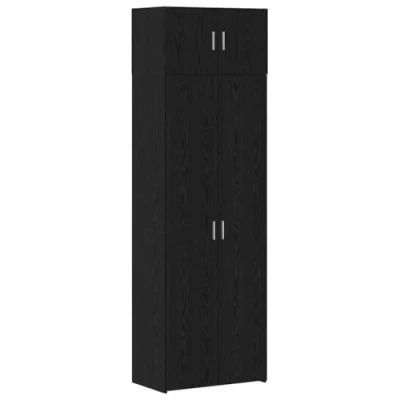 Image of vidaXL Storage Cabinet Black Oak 70x42.5x225 cm Engineered Wood