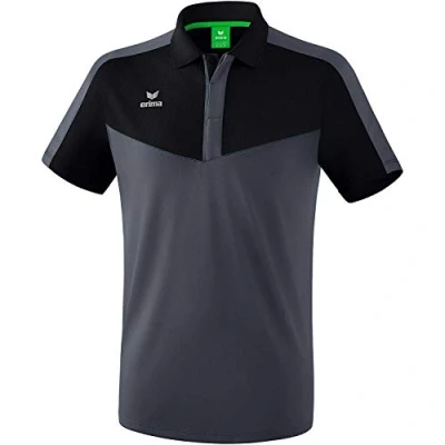 Image of Erima Squad Polo Shirt Black/Slate Grey, 2X Large