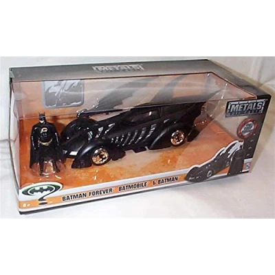 Image of Jada black batman forever batmobile &amp; set 1:24 scale diecast model