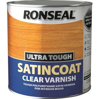 Image of Ronseal UTVSC25L 2.5L Ultra Tough Internal Clear Satincoat Varnish