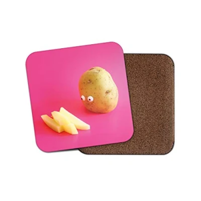 Image of 1 x Funny Potato Coaster Joke Food Chips Vegetable Office Dad Brother #15264