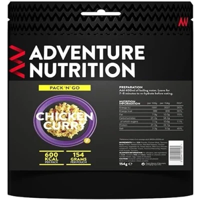 Image of Adventure Nutrition Pack N Go Freeze Dried Lightweight Food, 600 Kcal, for Adventurers, Hikers, Campers, Emergency Services, Mountaineers (1, Chicken Curry)