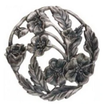 Image of Charnwood Perforated Pewter Lid Poppy Design For Woodturning Project