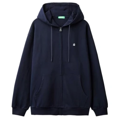 Image of United Colors of Benetton Men&#039;s Jacket C/CAPP M/L 342ZU500P Hoodie, Blue, XL