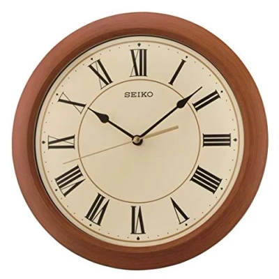 Image of Seiko Wall Clock, Brown, One Size