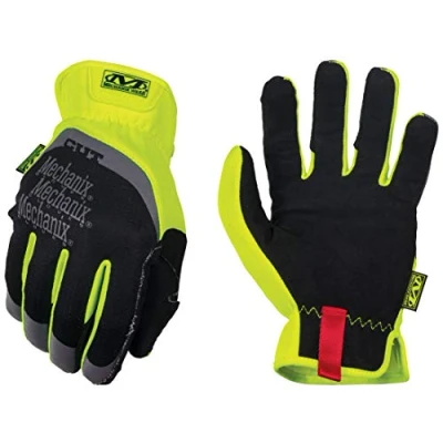 Image of Mechanix Wear: FastFit E5 Work Gloves Cut Resistant, Touch Capable (Large, Black/Fluorescent Yellow)