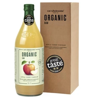 Image of Eat Wholesome Organic Apple Cider Vinegar Raw, Unpasteurised, Unfiltered, Award Winning In Box, 1L