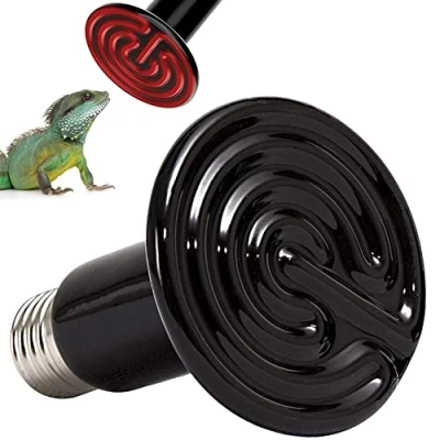 Image of MILIWAN Terrarium Reptile Heat Bulb 100W Ceramic E27 Emitter Infrared Heater for Reptiles/Lizards/Tortoise/Snakes/Chicken