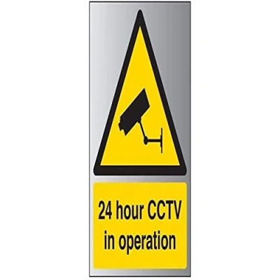 Image of V Safety 24 Hour CCTV In Operation Sign 200mm x 300mm Self Adhesive Alu Effect