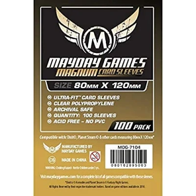 Image of Mayday Games 80 x 120 mm SLEEVES Magnum Ultra Fit Card Game (Gold)