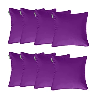 Image of Gardenista 18&quot; Garden Scatter Cushion Outdoor Water Resistant Furniture Pillow Soft and Comfy Patio Cushions Throw Pillows for Sofa, Couch, Balcony 8 Pack (Purple)