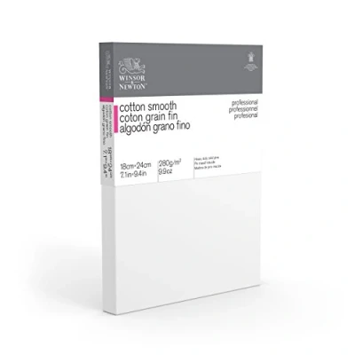 Image of Winsor &amp; Newton 6205020 Professional Stretcher Frame Fine Grain Canvas with 280 g/m² 100% Cotton Triple Primed for Watercolour, Oil Paints, Acrylic Paints 18 x 24 cm