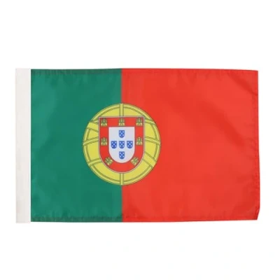 Image of AZ Flag Portugal 18&#039;&#039; x 12&#039;&#039; 100% Polyester Portuguese Small Banner with Sleeve Fade Resistant Vivid Colors 18x12 in 45x30 Cm