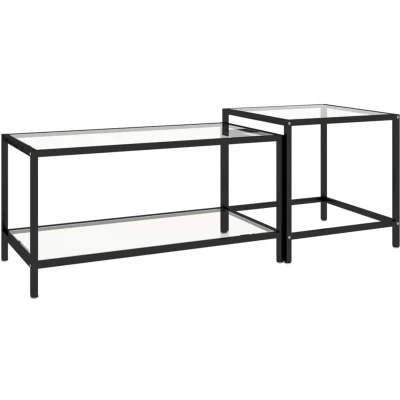 Image of vidaXL Tea Tables 2 pcs Tempered Glass Transparent