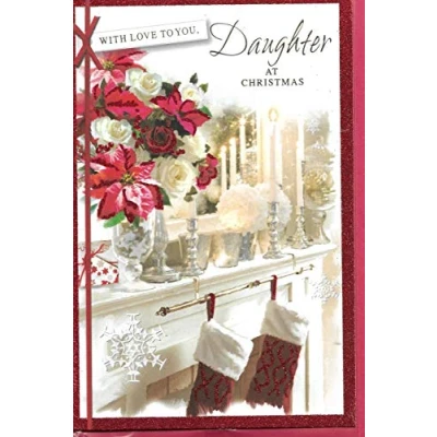 Image of Christmas Card for Daughter 15 x 23 Cm With Love To You At