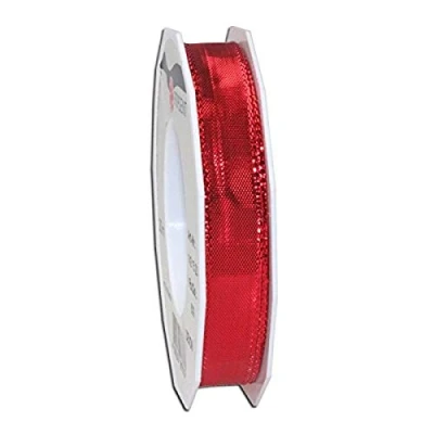 Image of Präsent Devon Wired Ribbon Red 20 m Roll 15 mm width