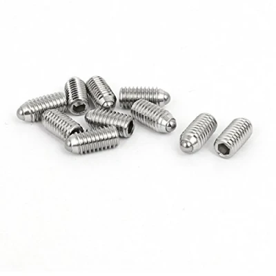 Image of sourcingmap M6x12mm 304 Stainless Steel Spring Hex Socket Ball Point Grub Set Screws 10pcs