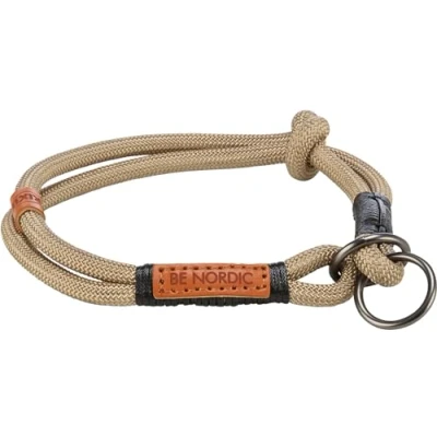 Image of TRIXIE Zug Stopp BE Nordic L XL Dog Collar Sand/Black Comfortable for Large and Very Dogs with Pull Limitation Robust &amp; Elegant 17294