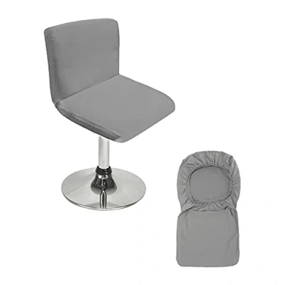 Image of BTSKY Grey Bar Stools Slipcovers with Backrest Cover Stretch Chair for Short Swivel Dinning Back Stool