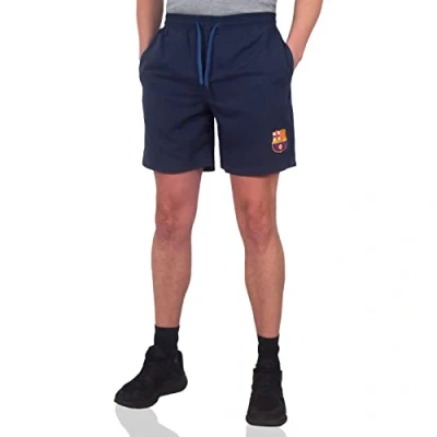 Image of FC Barcelona Official Football Gift Mens Poly Shorts Navy Blue Medium