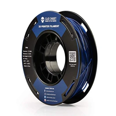 Image of SainSmart Small Spool 1.75 mm TPU Flexible 3D Filament 250 g, Dimensional Accuracy +/ 0.05 mm, Shore 95A, Galaxy Blue