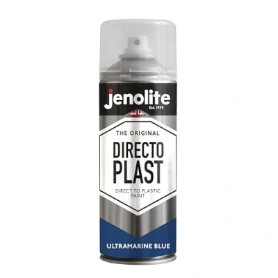 Image of JENOLITE Directoplast Gloss Spray Paint ULTRAMARINE BLUE 400ml for Plastic Surfaces All Types Of No Primer Required Multi Surface RAL5002