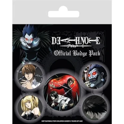 Image of Death Note Badge Pack, Multi Colour, 10 x 12.5cm