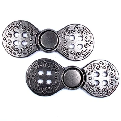 Image of Metal Norwegian Clasps Fasteners 50mm x 20mm Pack of 2 (Silver)