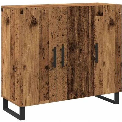 Image of vidaXL Sideboard with 3 Doors Old Wood 90x34x80 cm Engineered