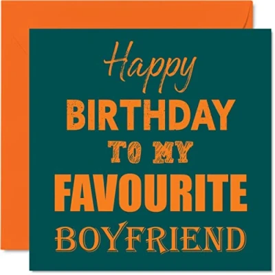 Image of Funny Birthday Cards for Boyfriend Happy To My Favourite Joke Card from Girlfriend Partner, Gifts, 145mm x Greeting