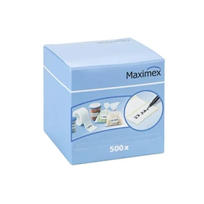 Image of WENKO Adhesive Labels with Dispenser Pack of 500 Paper 7 x cm White