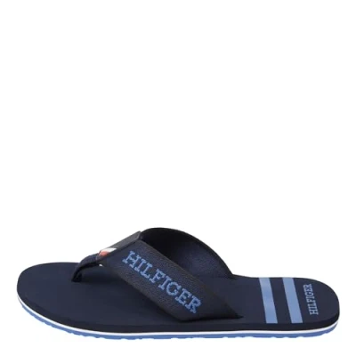 Image of Tommy Hilfiger Sporty Beach Tbar sandals, Men&#039;s, Size: 6.5, Desert sky Polyester
