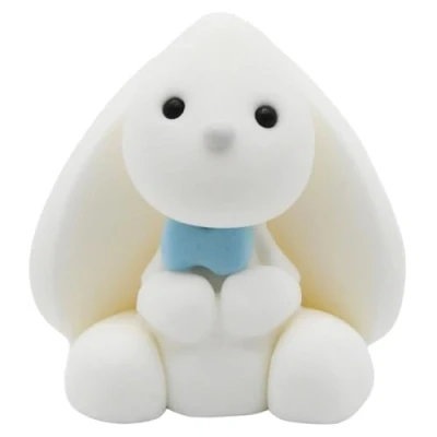 Image of Bunny White Boy Cake Topper Party Decoration Fondant Fabulous Edible Icing Great for Kids Girl 10 Year Old Easy To Use Professional