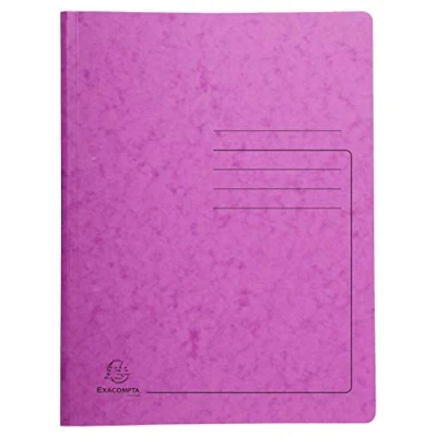 Image of Exacompta Ref 240227E Heavyweight Mottled Pressboard Spring Folder Suitable for A4 Documents, 355gsm Pressboard, Holds Approx. 300 Sheets Pink