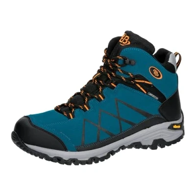 Image of Brütting Unisex Kansas High Trail Running Shoes, Petrol Black Orange, 10.5 UK