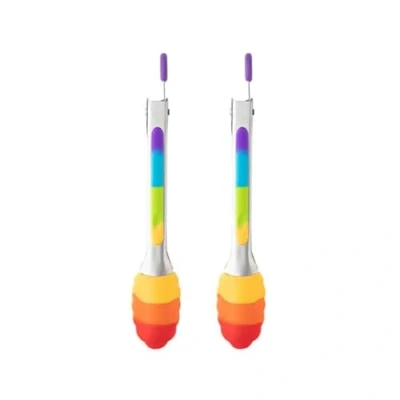 Image of Taylor&#039;s Eye Witness Set of 2 Mini Rainbow Silicone &amp; Stainless Steel Tongs