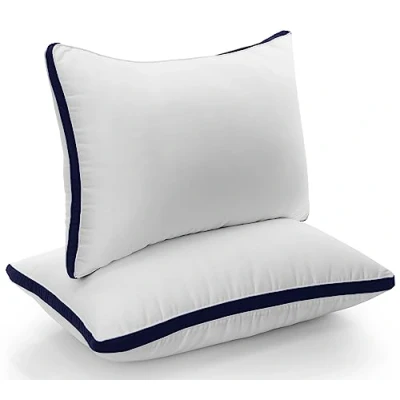 Image of Utopia Bedding Pillows 2 Pack King Size, (Navy) Hotel Quality Pillows, Brushed Fabric, Bed Pillow for Back, Stomach or Side Sleepers 20 x 36 inch / 50 90 cm