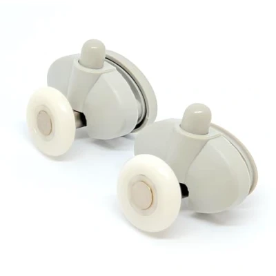 Image of 2 x Single Bottom Butterfly Shower Door Rollers/Runners/Wheels 25mm Wheel Diameter L051