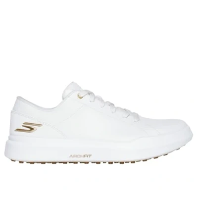 Image of Skechers Performance GO Golf Drive 6 shoes, Women&#039;s, Size: 6, White/gold trim Leather