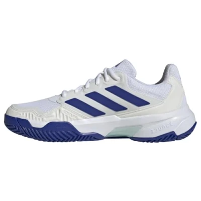 Image of adidas Performance Courtjam Control 3 tennis Multicourt shoes, Men&#039;s, Size: 7, Footwear white/lucid blue/semi flash aqua shoes