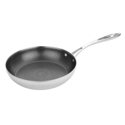 Image of Vogue Tri Shield Stainless Steel Frying Pan with Clad Coating 24cm