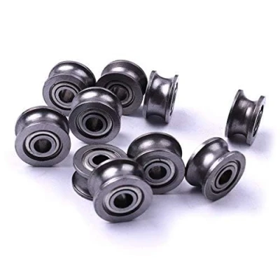 Image of Atoplee 20pcs Metal Sealed Guide Wire Line Track 4 X 13 7mm Deep U Groove Pulley Rail Ball Bearing U624ZZ4