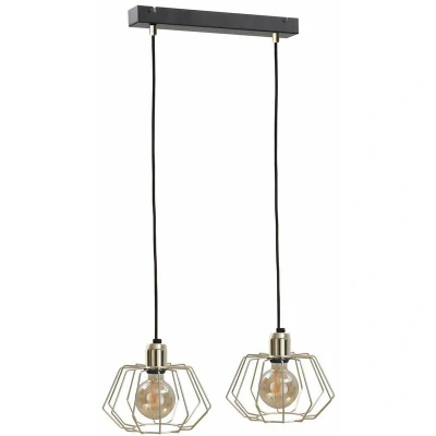 Image of Laya Bar Pendant Ceiling Light Gold, 52cm, 2x E27