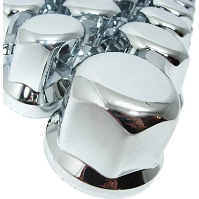 Image of 60pcs 33mm Wheel Nut Cover Caps Plastic Lux CHROME fit Lorry Trailer Bus Truck Car Vehicle LKW