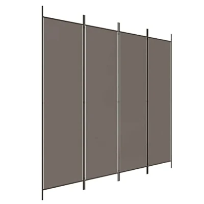 Image of vidaXL Modern Fabric Room Divider, 4 Panel, Foldable, Anthracite, Easy to Assemble, Versatile Use, Breathable and Durable